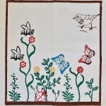 Butterfly & Honeybee Design White Colour Cushion Cover