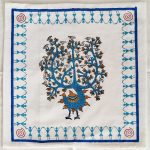 Peacock Design White Colour Cushion Cover