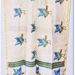 Gond art flying bird  design Chanderi Silk Dupatta
