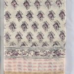 Maroon & Light pink  flower design White colour Chanderi Dupatta