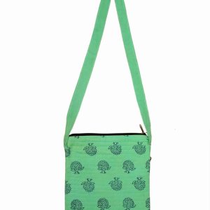 Dancing peacock design Small Size Spring Green colour Sling Bag