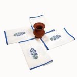 Blue & Green Leaves Buta design Table Napkins (Set of 4)