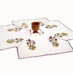 Green & Maroon Floral design Table Napkin (Set of 4)