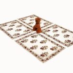 Maroon & Green Floral  Buta design Table Napkins (Set of 4)