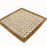 Maroon, Green & Dark yellow floral jaal design Table cover