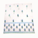Sky Blue Flower design Mal-Mal  Dupatta