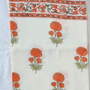 Orange colour Flower design Mal-Mal  Dupatta